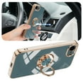 thumbnail image 3 of Case for iPhone 16e Case with Ring Stand [360° Rotatable Ring Holder Magnetic Kickstand][Support Car Mount] Plating Rose Gold Edge Soft Flexible TPU Luxury Phone Case Cover, Gray, 3 of 6