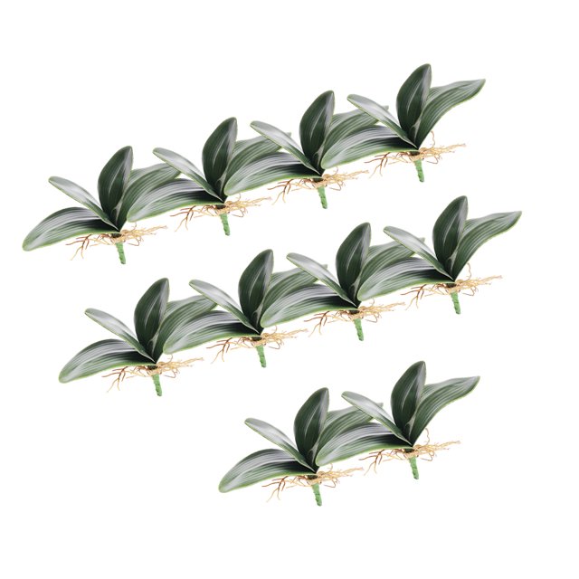 Matsuzay 10 piezas de plantas artificiales hojas Phalaenopsis Leaf Festival primavera Micro paisaje para la decoración de la boda del hogar Plantas Artificiales Como se muestra Talla pequeña