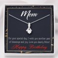 thumbnail image 4 of Happy Birthday Mom Blessings and Joy Eternity Ribbon Stone Necklace w Message Card, 4 of 20
