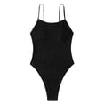 thumbnail image 7 of Womens Glitter Swimsuit One Piece Shiny Bathing Suit Adjsutable Strap Beach Summer Fashion Swimwear (S, Black), 7 of 7