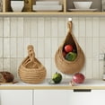 thumbnail image 1 of Storage Basket Strong Load Bearing Large Opening Space-saving Teardrop Shape Wall Mounted Hand-woven Basket Home Supply, 1 of 8
