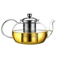 thumbnail image 2 of 1pc 1200ml Glass Teapot Household Tea Filter Glass Teapot Handle Heat Resistant Transparent Glass Teapot, 2 of 8