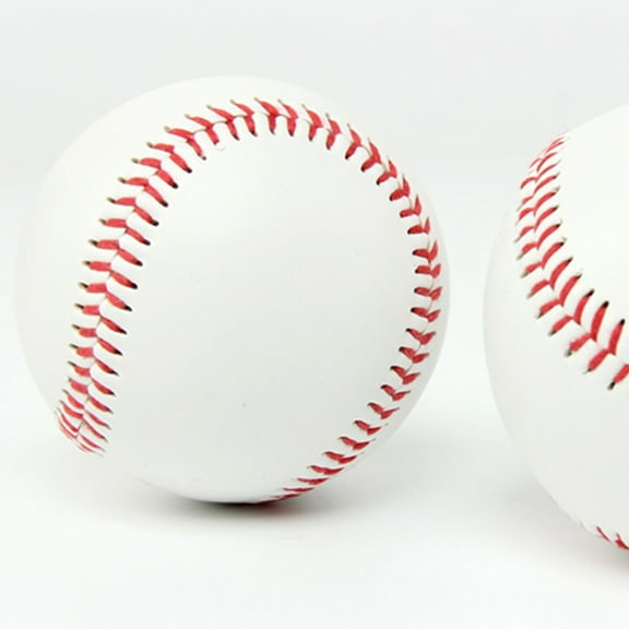 UNOMOR 2Pcs Soft Baseballs White PU Baseball Practice for Kids Eye Hand Coordination