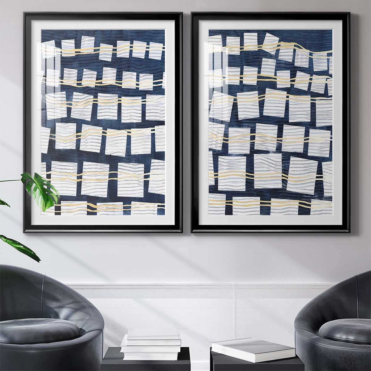 Wexford Home Networks III Premium Framed Print, 18.5" x 24.5" - Ready to Hang, Black (Set of 2)