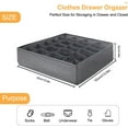 thumbnail image 4 of Tutuviw 2PCS Socks Underwear Drawer Organizer (24 cells)Sock Organizer Cabinet Closet Organizers Collapsible Storage Boxes(Grey), 4 of 8