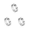 thumbnail image 1 of letairis Bague Creuse en Acier Inoxydable 18mm Argent Couple Classique 3Set, 1 of 6