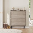 thumbnail image 3 of Adjustable de madera shoe almacenamiento gabinete con 2 flip cajones - natural gray, para entrada, hallway, sala de estar, 3 of 7