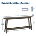 thumbnail image 3 of Kojooin 71 Inch Wood Entryway Table with Storage, Farmhouse 2-Tier Narrow Console Table for Hallway, 3 of 8