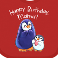 thumbnail image 4 of Inktastic Happy Birthday, Mama- Cute Penguins Boys or Girls Baby Bib, 4 of 4