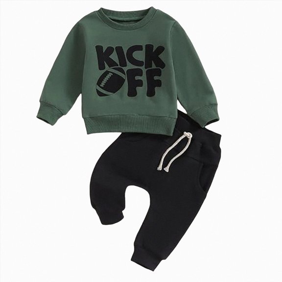 HCNTES Baby Boy Winter Clothes Toddler Baby Boy Outfit Sweatshirt Top Pants Set Birthday Infant Fall Winter Clothes
