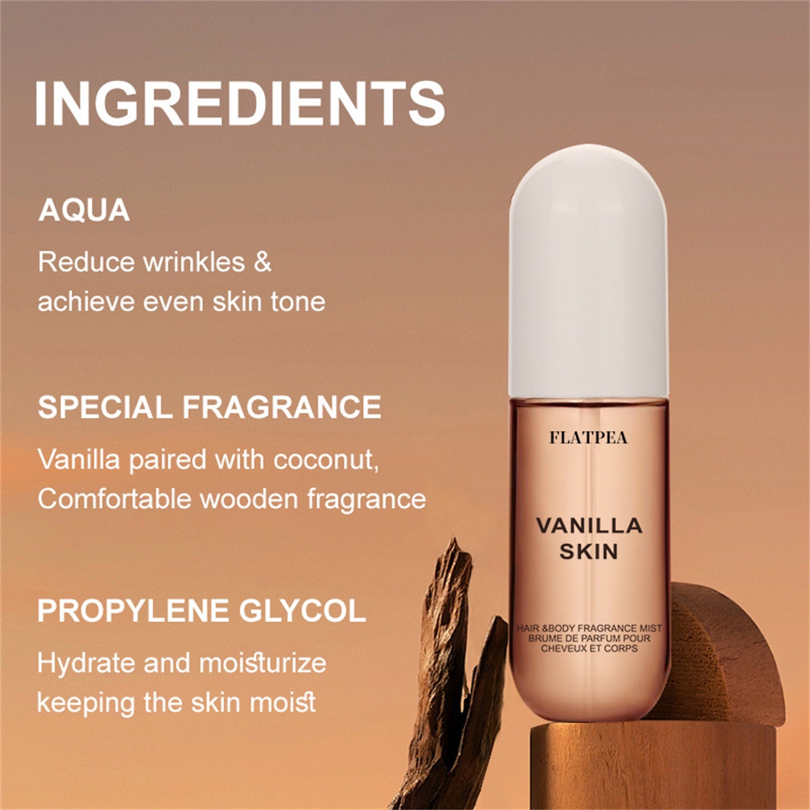 Top Sale! Vanilla Coconut Fragrance Spray Long-Lasting Fragrance Not Pungent Portable, Body & Hair Fragrance Mist Hair & Body Perfume Spray 50Ml, Fragrance Emanates, Fragrance Spray*1