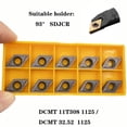 thumbnail image 3 of 10 Pcs DCMT 11T308 DCMT32.52 Carbide Insert 55° Rhombus Cutting tool carbide tips, 3 of 9
