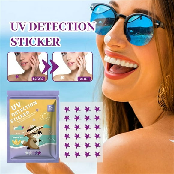 Fankiway Soon Detection Stickers for Sunscreen Stickers When to Re-Apply Sunscreen Reusuable Sunblock Patches for Protection