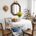 thumbnail image 3 of Fall Blue Pumpkin Table Cloth Waterproof Tablecloths, Thanksgiving Autumn Eucalyptus Leaves Tablecloth Dining Table Cover for Kitchen Party Tabletop Outdoor, Square Tablecloth 60x60 Inch, 3 of 9