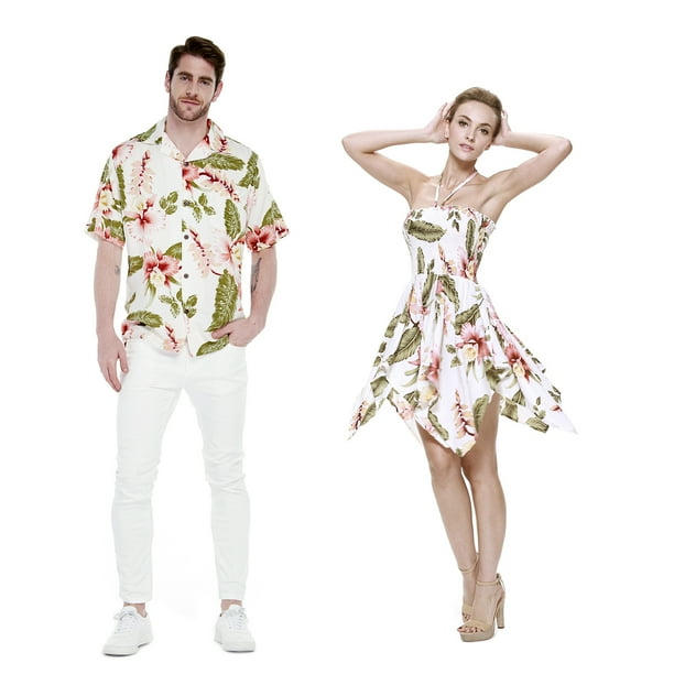Hawaii Hangover Couple Matching Hawaiian Luau Aloha Shirt Gypsy Dress