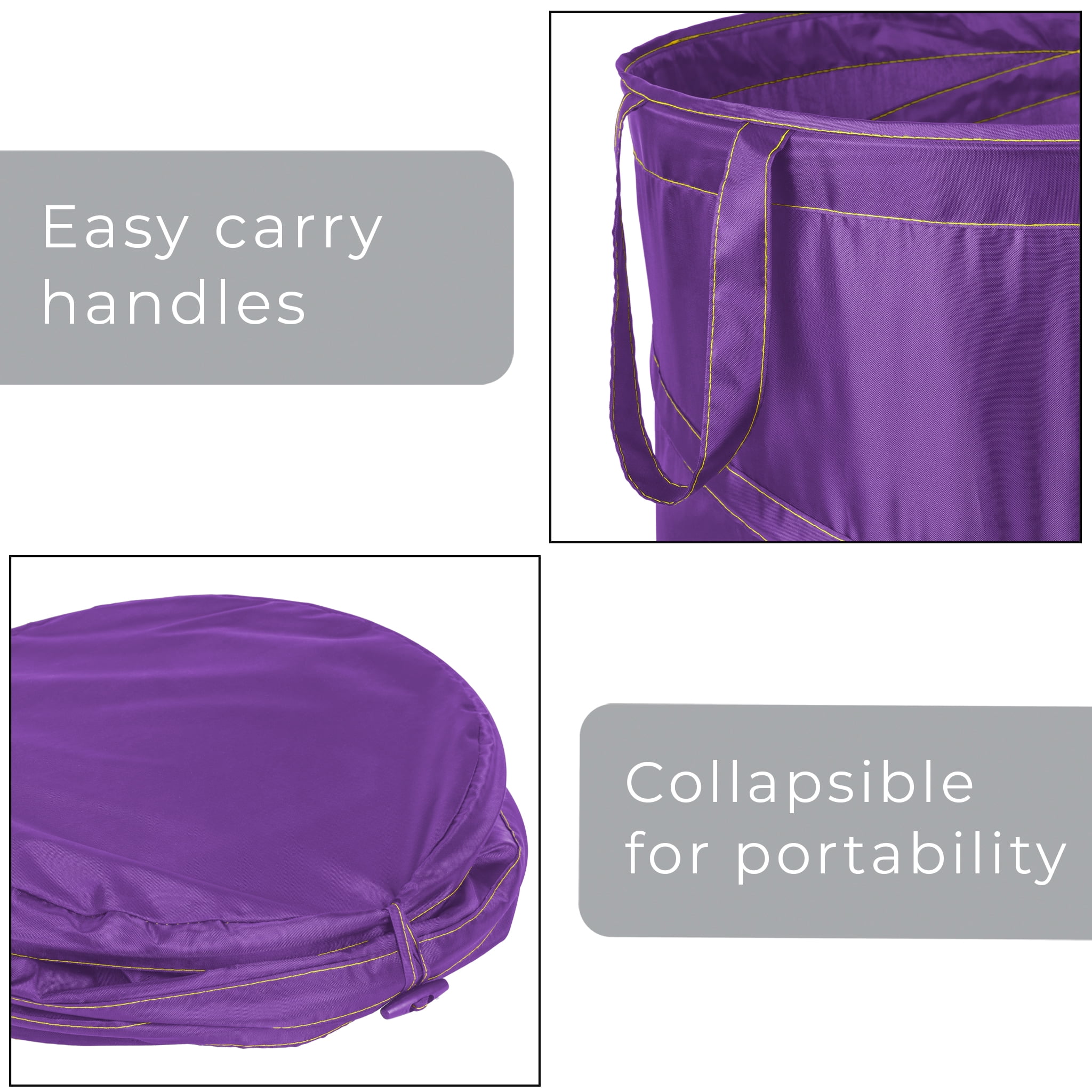 Smart Design Pop-up Spiral Laundry Hamper Bag - 15 x 25 inch - Louisiana State University  - Purple & Gold - LSU Tigers