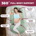thumbnail image 3 of Almohada de embarazo PILLANI en forma de V C en forma de U con funda para todo el cuerpo, 3 of 9