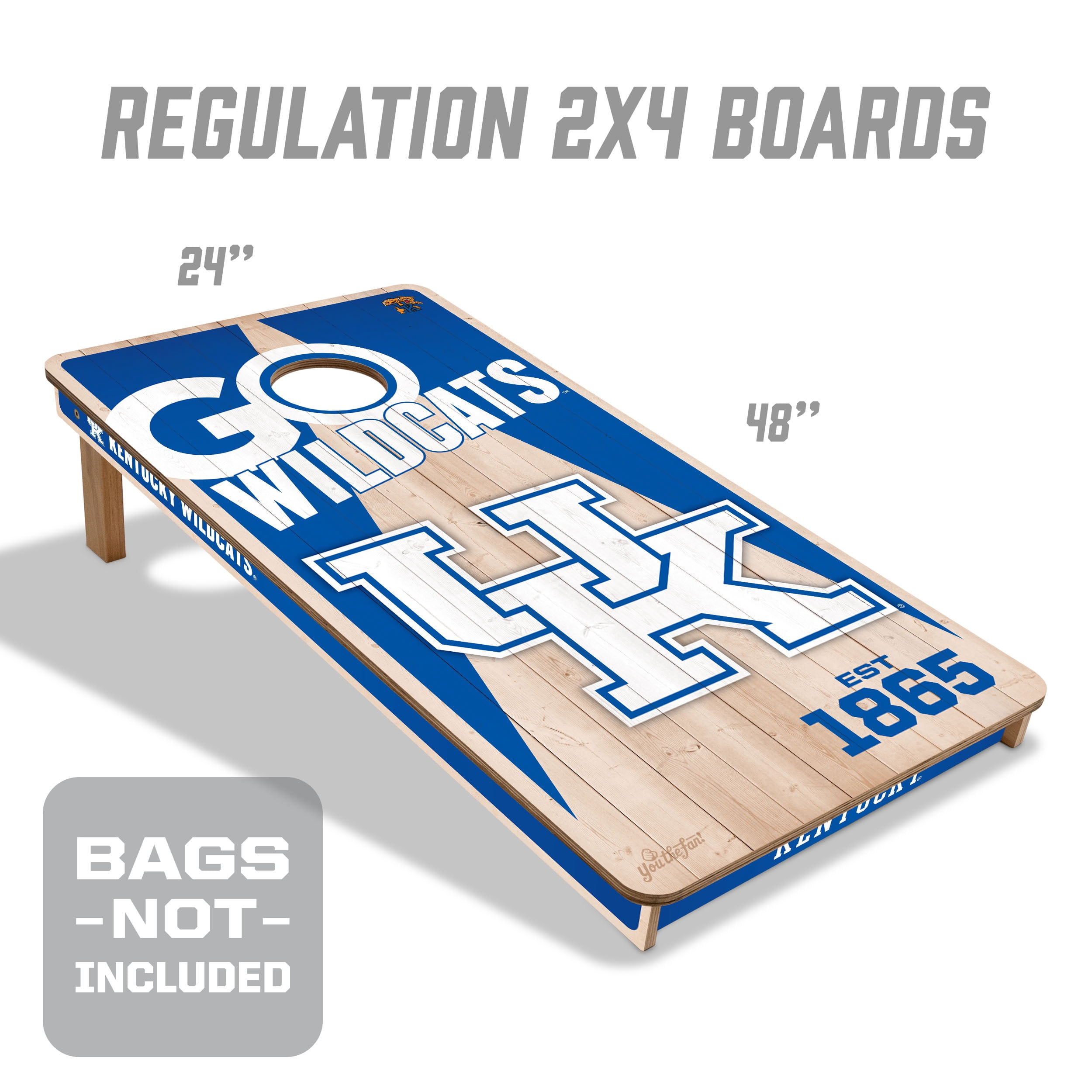 YouTheFan NCAA Kentucky Wildcats 2' x 4' Cornhole Game No Bags