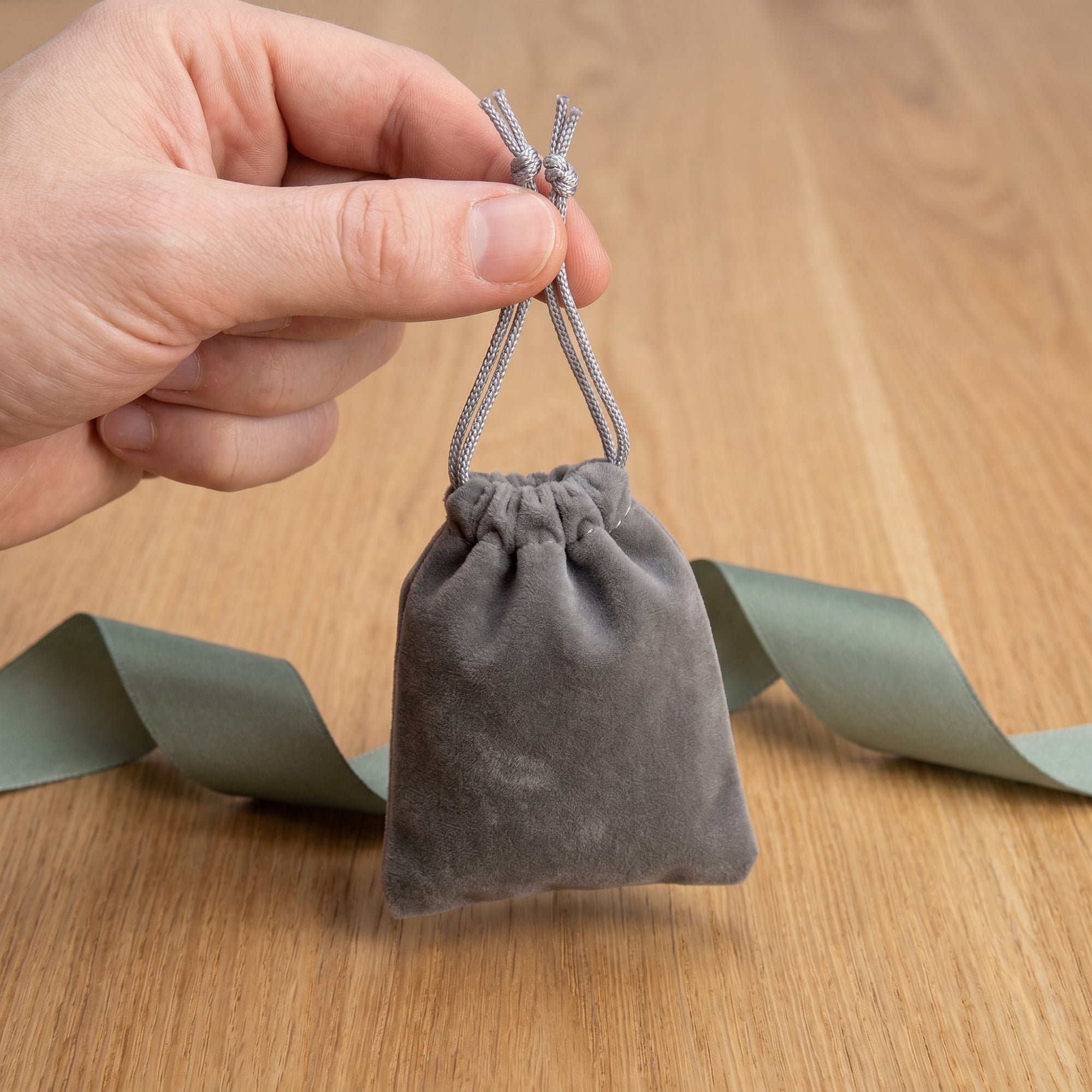 Unique Bargains Mini Gift Bags with Drawstring and Handles for Gifts Gray 3.5" x 4.7"