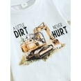 thumbnail image 6 of Infant Baby Boy Summer 2 Piece Set, Round Neck Short Sleeve Letter Excavator Print Tops + Elastic Waist Shorts, 6 of 8