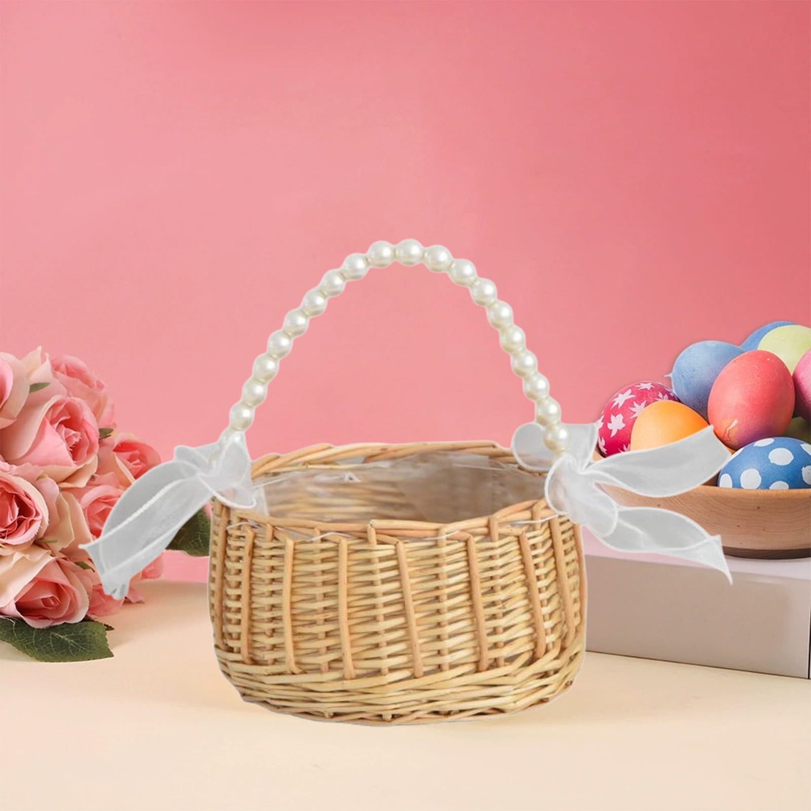 Stijggn Easter Baskets for Gi-rls Easter Decorations Easter Custom Stuffer Basket,Gift Buckets for Carrying Candy Cute Stuffed Easter Festival Gifts