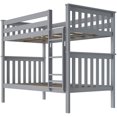 thumbnail image 4 of BEDSMART Solid Wood Twin Over Twin Bunk Bed | Gray, 4 of 7