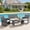 White, variant on Walsunny Outdoor Patio Rattan Wicker Furniture Conversation Set 4 Piece with Cushions Tempered Glass Tabletop,White