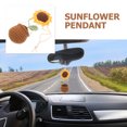 thumbnail image 3 of TABLZONE Knitted Sunflower Hanging Decor Brown Hanging Ornament for Vehicle Rear View Mirror Decoration, 3 of 5