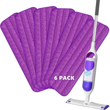 SUGARDAY Reusable Microfiber Mop Pads for SwifferPowerMop 6 Pack, Power Mop Pads Refills Replacement for 13 ''-15 '' Spray Mop