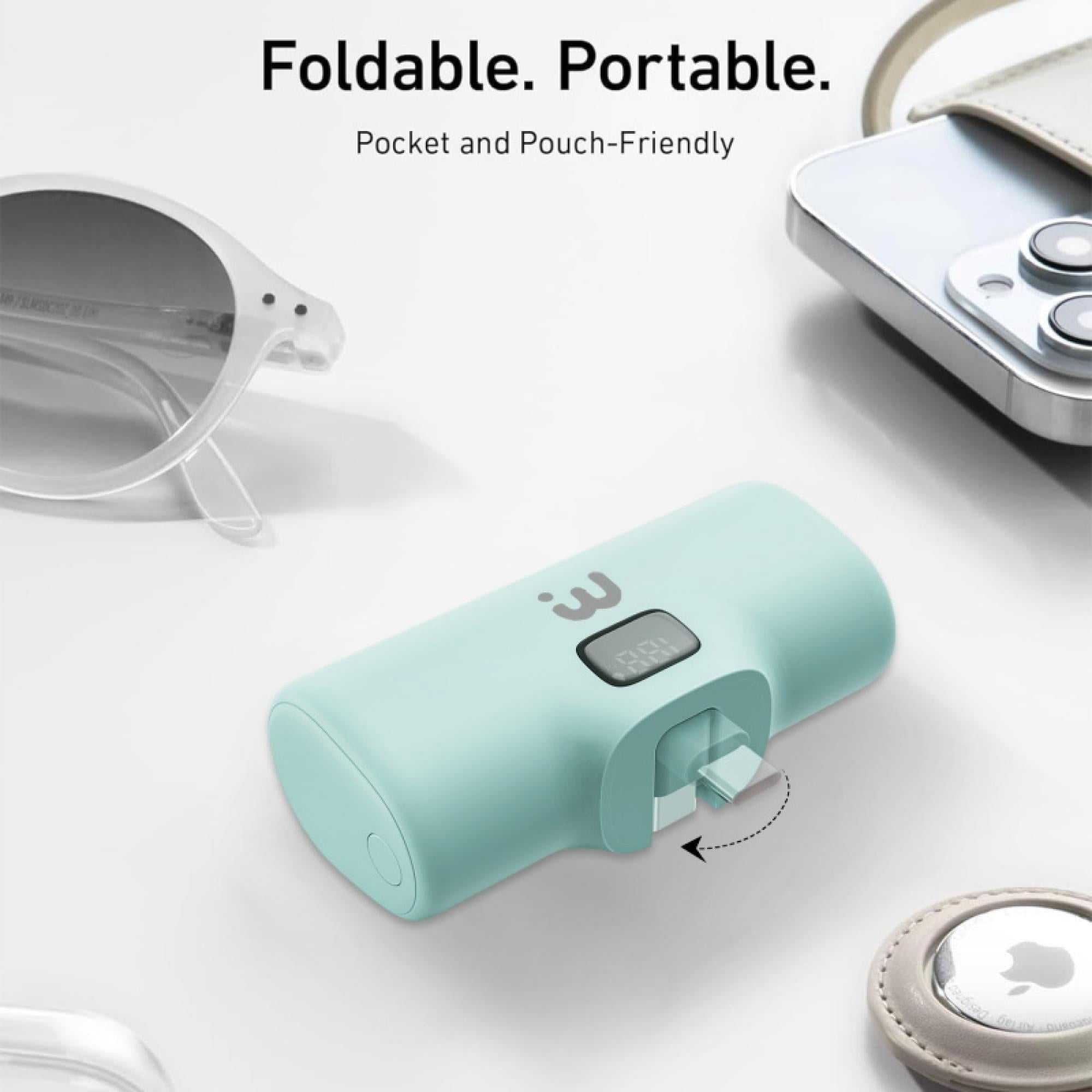 5000 mAh USB‑C Portable Travel-Ready Compact USB-C Quick-Charge Portable Charger with Built-In Stand