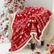 thumbnail image 3 of Manta roja de Navidad para sofá, cama, sofá, doble capa, gruesa, suave y esponjosa, manta de franela de lana, 60x80 pulgadas, 2024, 3 of 4