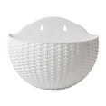 thumbnail image 1 of Pot de Fleurs Mural Jardinière Cadeau Imitation Rotin Jardinières Balcon Suspendu Intérieur Extérieur Vase Semi-Circulaire, 1 of 22