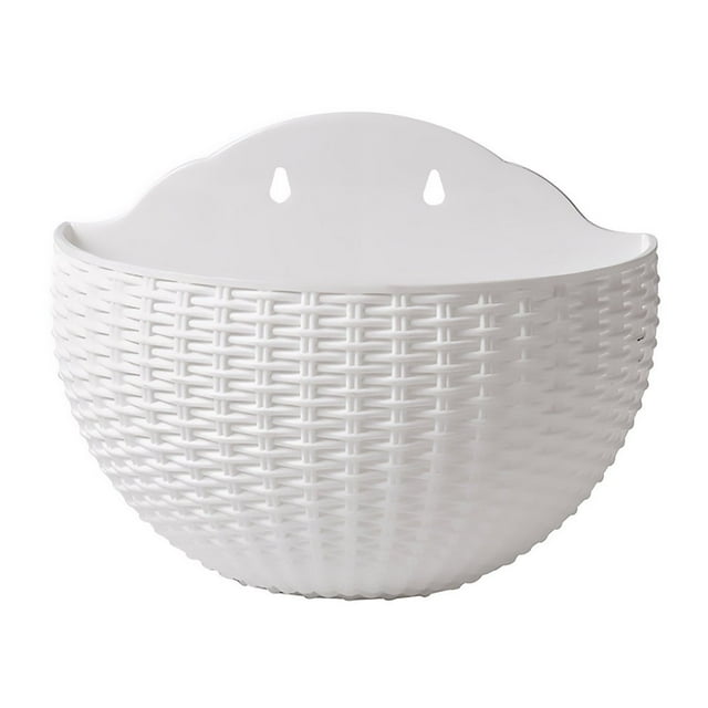 Plant Flower Pot Wall Planter Flowerpot Gift Imitation Rattan Planters Balcony Hanging Indoor Outdoor Semicircular Vase