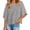 Grey, variant on Women's Casual Loose Fit 3/4 Bell Sleeve Crew Neck Cotton Blend T-Shirt Tops,Blue,L