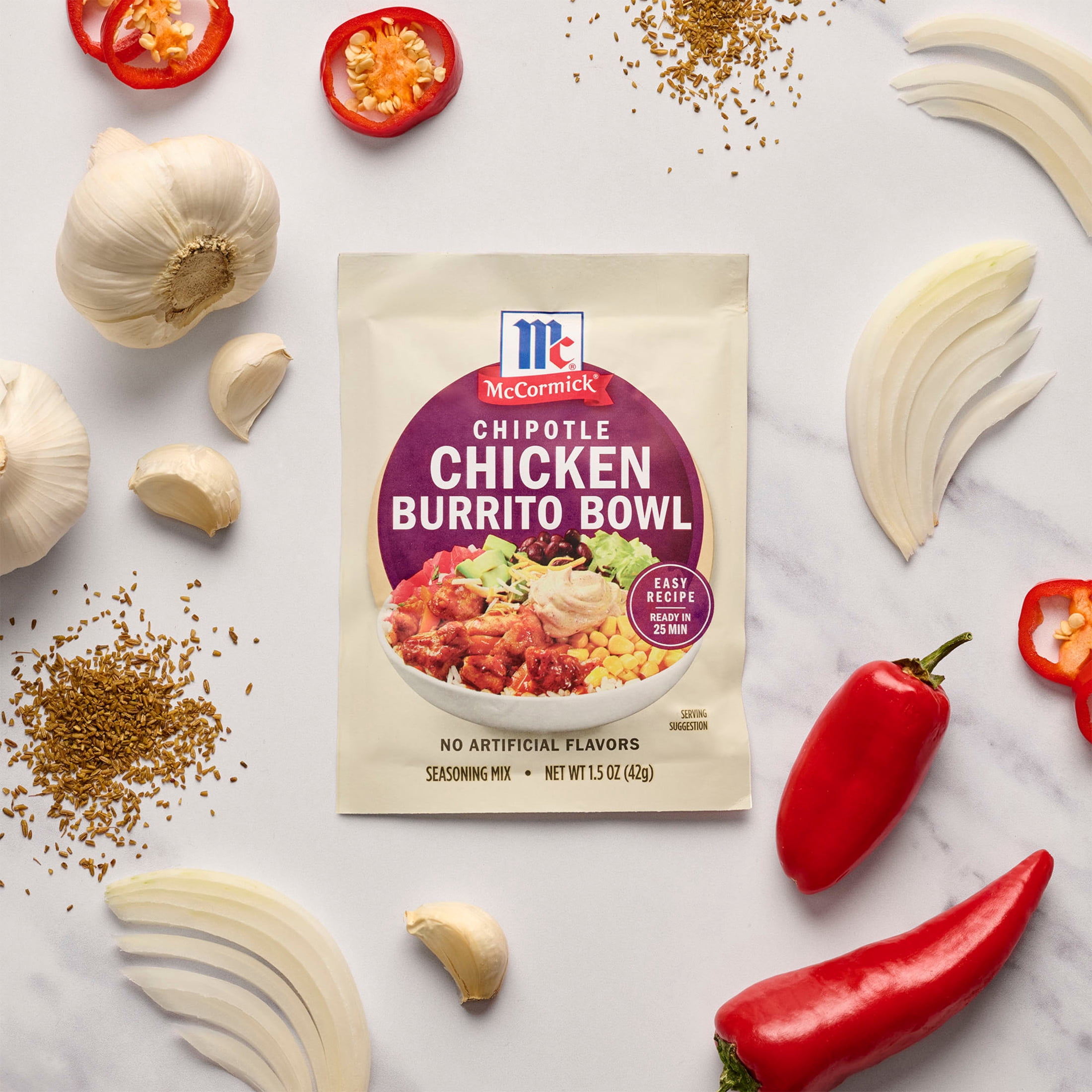 (6 pack) McCormick Chipotle Chicken Burrito Bowl Seasoning Mix, 1.5 oz Packet