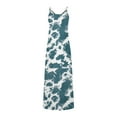 thumbnail image 5 of CEHVOM Robes d'Été pour Femmes Décontractées Boho Imprimées à Bretelles Anneau Plage Longue Robe Maxi avec Poches, 5 of 5