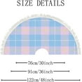thumbnail image 2 of GZHJMY Christmas Tree Skirt Pastel Pink and Blue Gingham Plaid Xmas Tree Mat 36in Chriatmas Tree Mat for New Year Holiday Party Decor with Tassel, 2 of 6