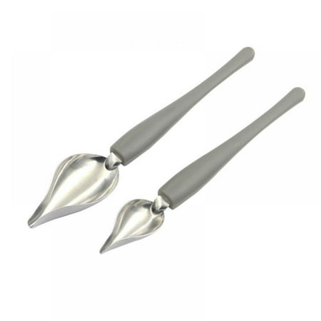 

JANDEL Professional Small Precision Culinary Drawing Decorating Spoons Set 2 Pcs Multi-use Stainless Steel Chef Culinary Drawing Spoons for Decorative Plates Cake Dessert with Comfortable Handle