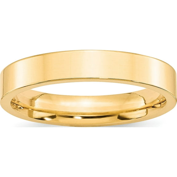 14K Yellow Gold 14Ky 4mm Standard Flat Comfort Fit Band Size 4 Made In United States flc040-4