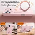thumbnail image 4 of For iPhone 17 Pro Max Case with Wristband,360°Rotating Ring,Magnetic Attraction,Anti-drop Liquid Silicone Mobile Phone Cover,Off-white,iPhone 17 Pro-6.3", 4 of 10