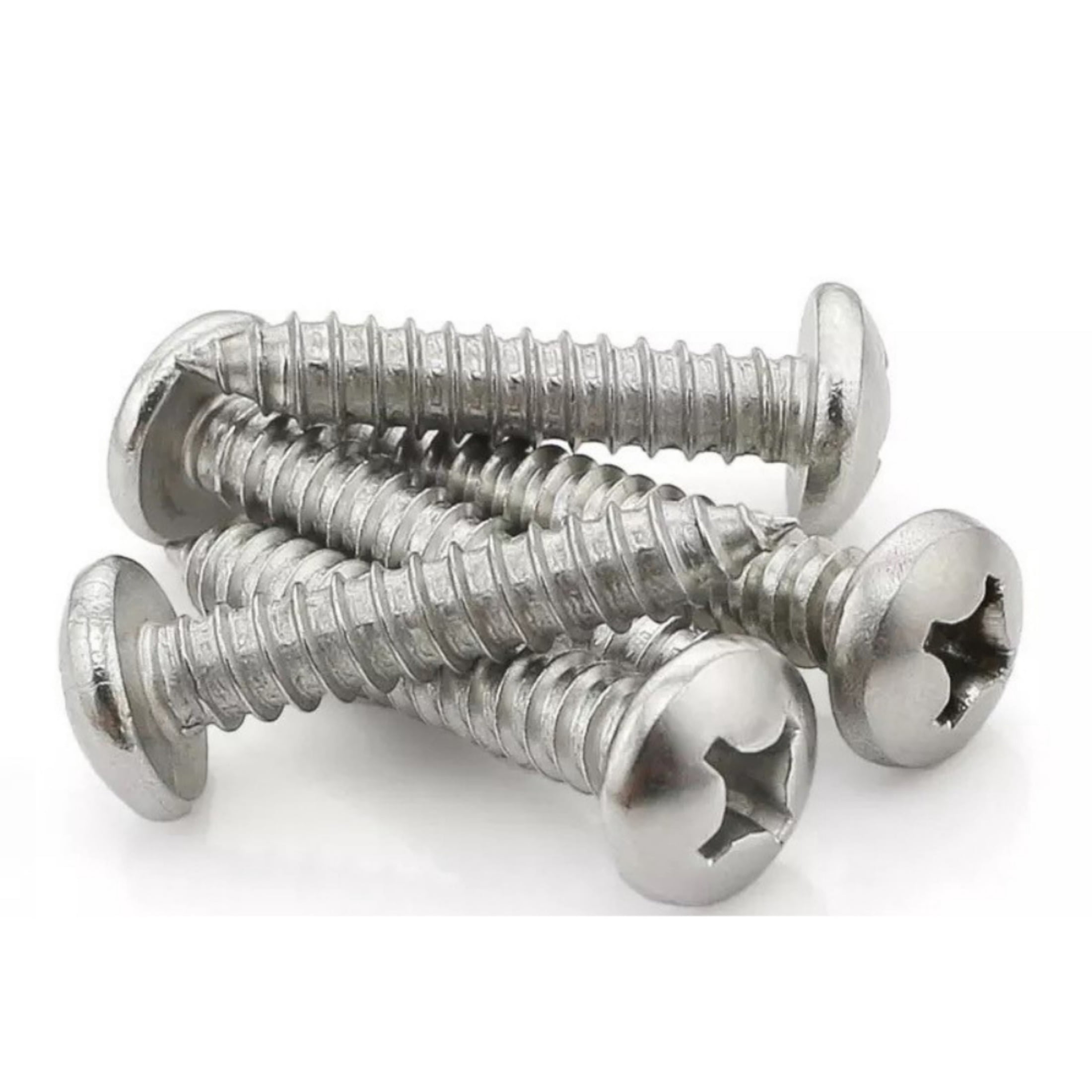 (10pcs) 316 Stainless Steel Self-Tapping Round Head Screws M3.5x45mm (length does not include header).