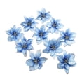 thumbnail image 5 of Lierteer 10X 13cm Christmas Poinsettia Glitter Flower Hanging Xmas Party Tree Decoration Blue, 5 of 8
