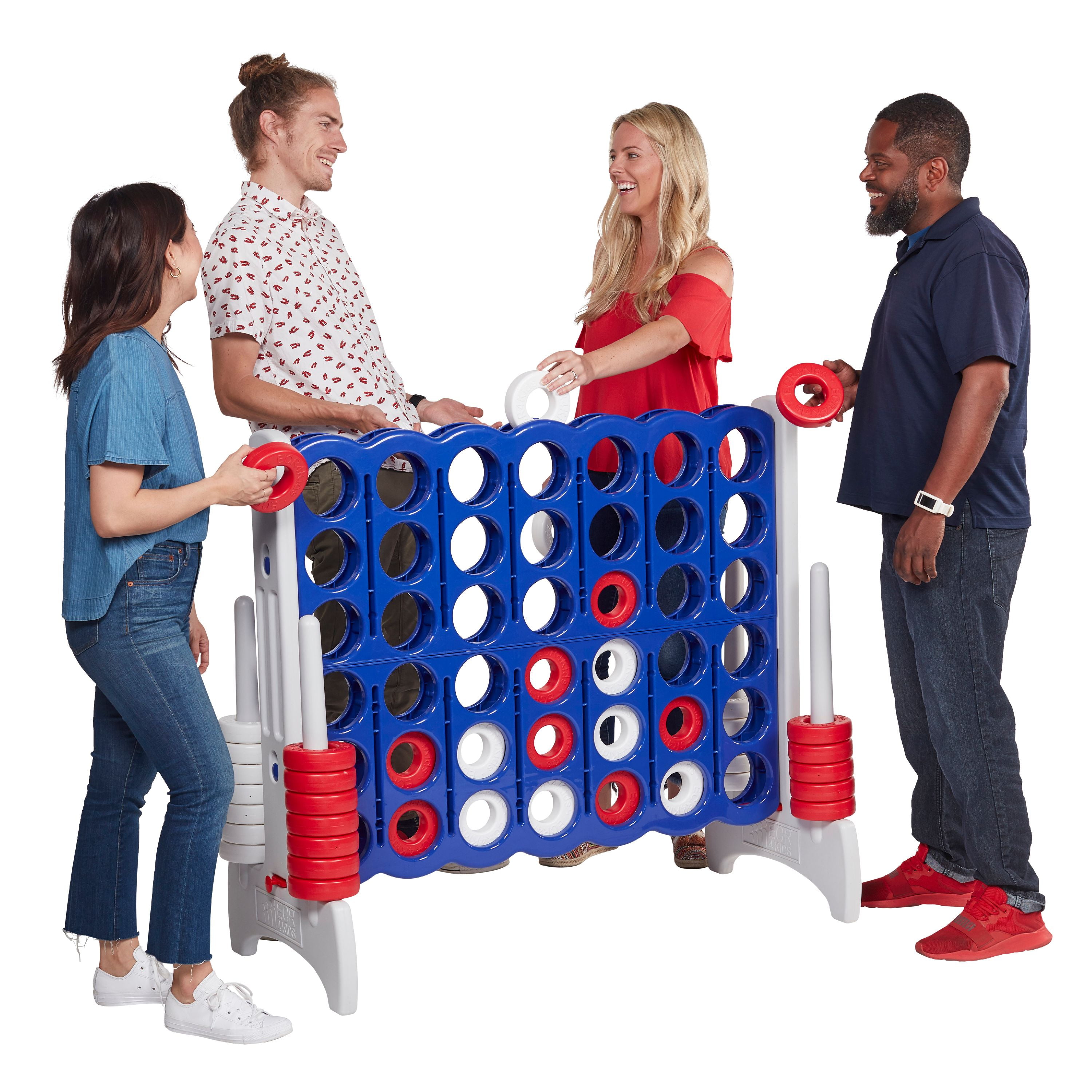 ECR4Kids Jumbo Four-To-Score Giant Game 4-In-A-Row Connect - Red, White, &amp; Blue