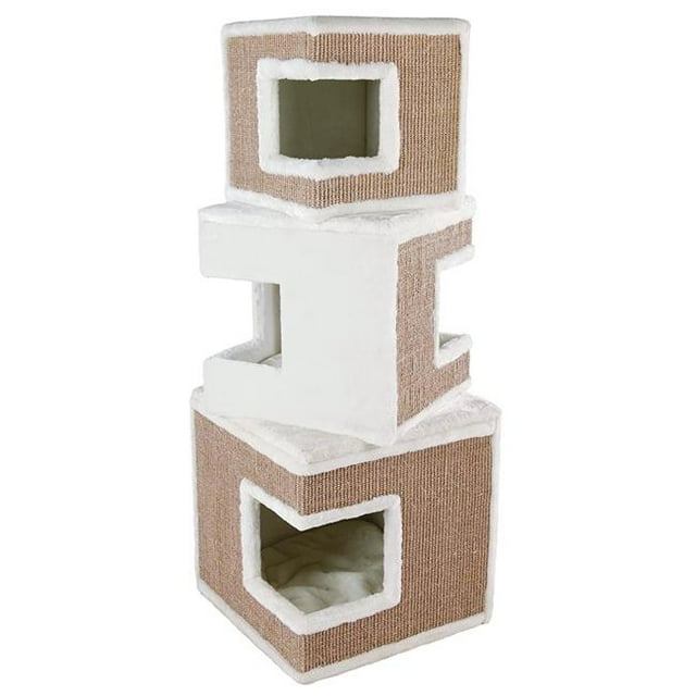 Trixie Pet Products 43377 Lilo Modular 3 Story Cat Tower, White & Brown