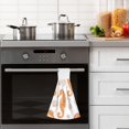 thumbnail image 4 of Yayeee Kitchen Hanging Hand Towels Set of 2 with Loop Bathroom Absorbent Tie Towel, Orange Seahorse, 4 of 7