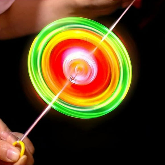 FYBTOF Flywheel Spinning Spinner Fidget Light Rainbow Lightshow Orbital Flash Novelty Adult‘s Gift Pull Line Flashing Glow in The Dark Wheel Colorful Sorting and Stacking-5281