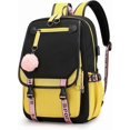thumbnail image 1 of Girls Backpack Casual Rucksack Nylon Waterproof Kids Elementary School Middle School Student Schoolbag Kids Schoolbag, Black+Yellow, Travel, 1 of 1