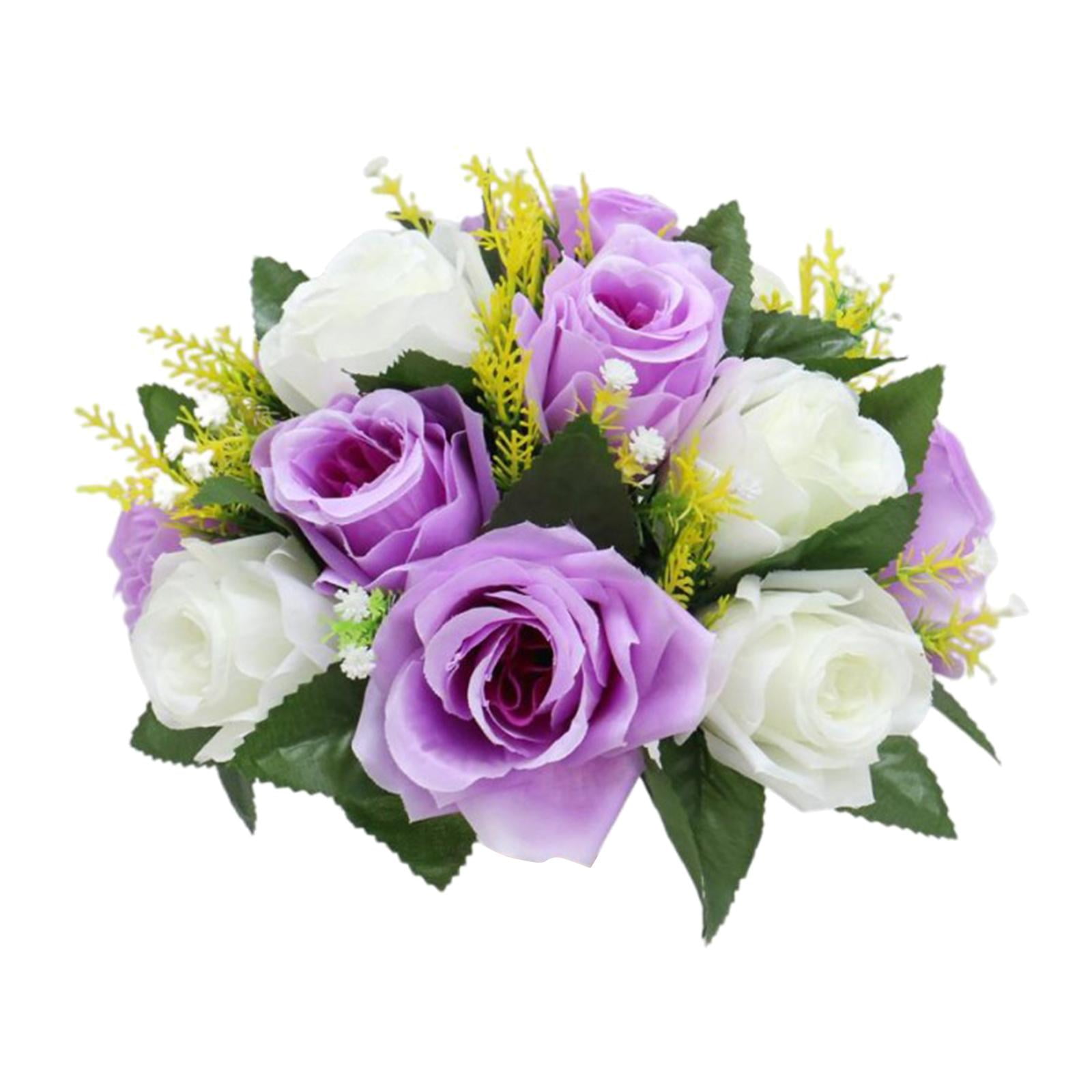 Realistic Artificial Rose Flowers 15 Heads Wedding Arrangement Bouquets Party 