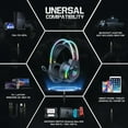 thumbnail image 5 of Gaming Headset for PS4 Xbox One Nintendo Switch, over-Ear Headphones with Noise Cancelling Microphone and Breathable Ear Pads, Bass Surround Sound & Glowing LED Light, Game Headset for Laptop PC, 5 of 10