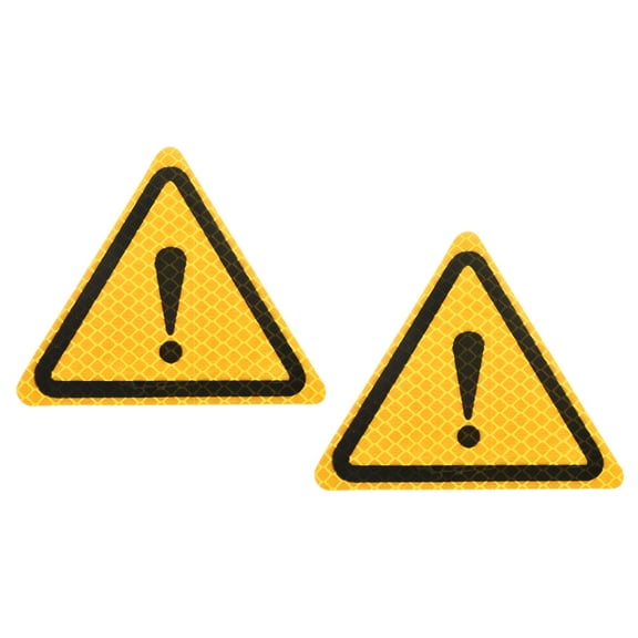 Uxcell Reflective Stickers, 2 Pack 3.94 x 3.94 Inch Adhesive Night Triangle Safety Tape Reflector, Yellow